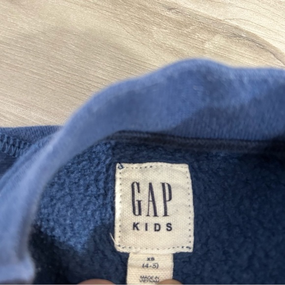 Gap Kids Blue G Letterman Zip Up Sweater jacket cotton toddler size 4-5 - Picture 4 of 6